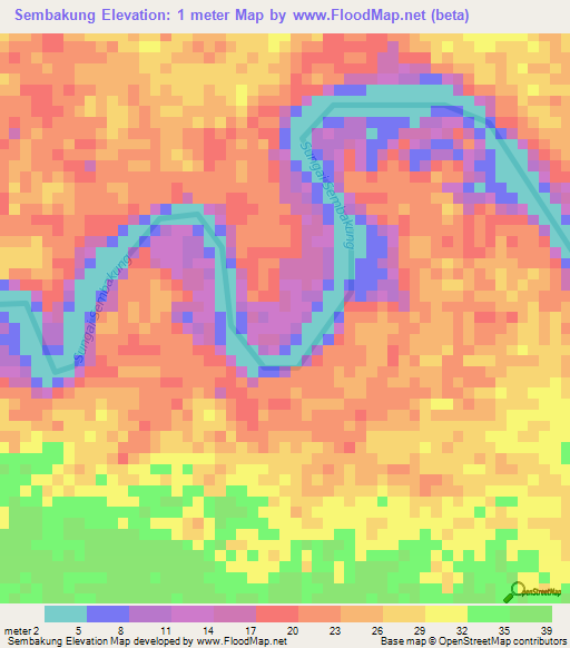 Sembakung,Indonesia Elevation Map