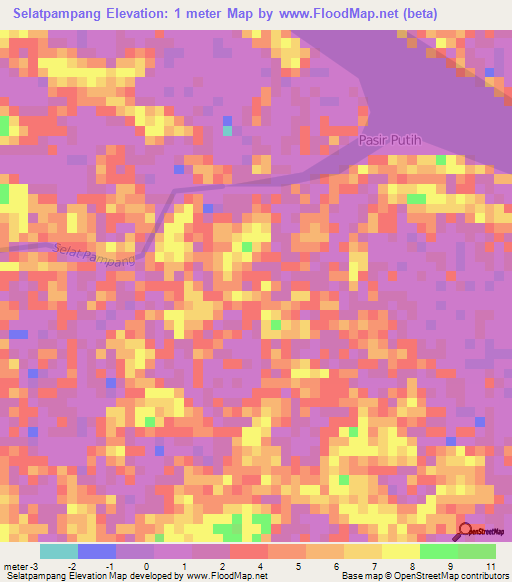 Selatpampang,Indonesia Elevation Map