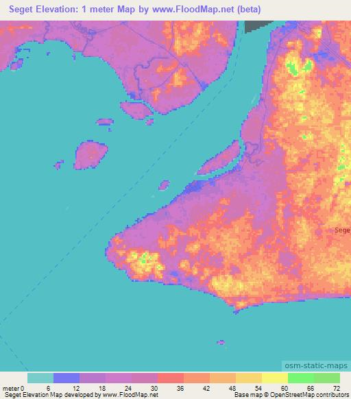 Seget,Indonesia Elevation Map