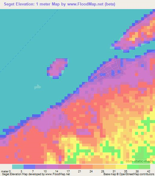 Seget,Indonesia Elevation Map