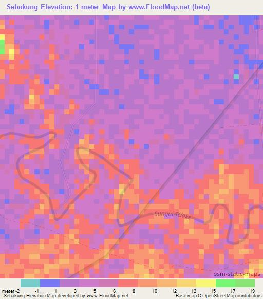 Sebakung,Indonesia Elevation Map