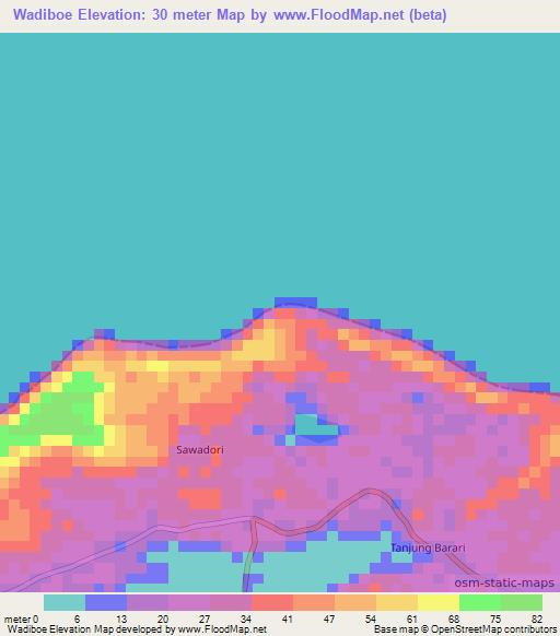 Wadiboe,Indonesia Elevation Map