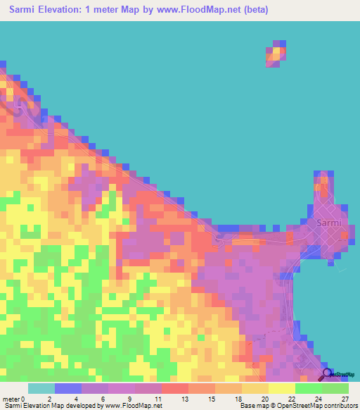 Sarmi,Indonesia Elevation Map