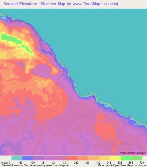 Seosadi,Indonesia Elevation Map