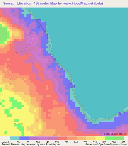 Seosadi,Indonesia Elevation Map