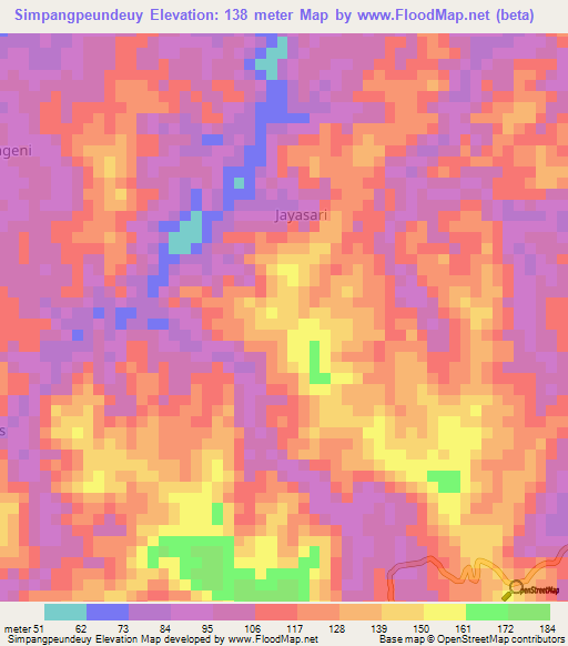 Simpangpeundeuy,Indonesia Elevation Map