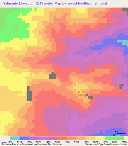 Salurante,Indonesia Elevation Map