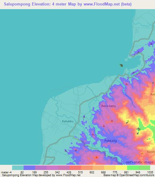 Salupompong,Indonesia Elevation Map