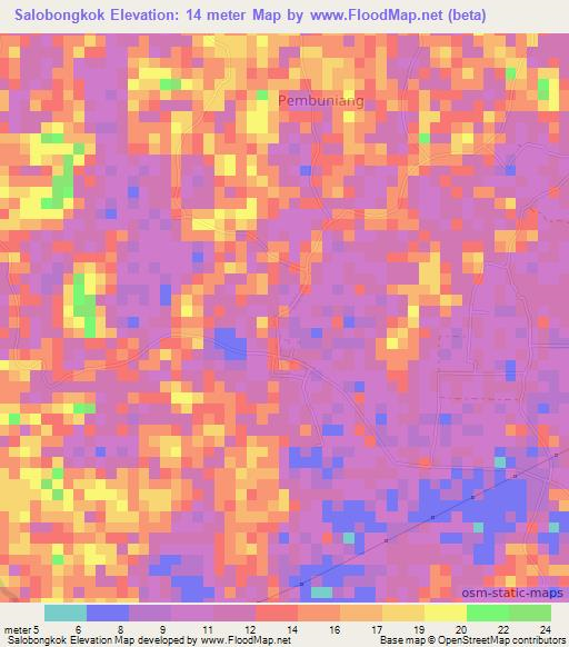 Salobongkok,Indonesia Elevation Map