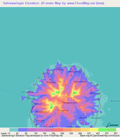 Salirawaringin,Indonesia Elevation Map