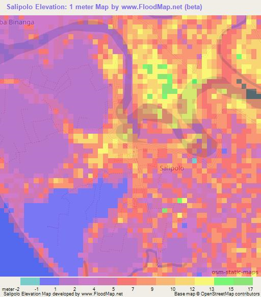 Salipolo,Indonesia Elevation Map