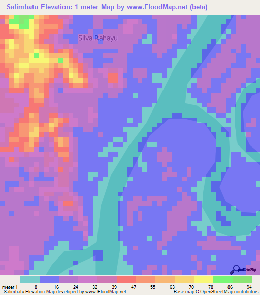 Salimbatu,Indonesia Elevation Map