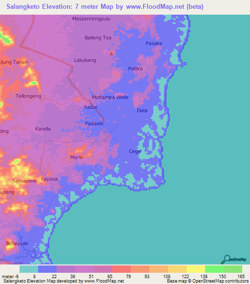 Salangketo,Indonesia Elevation Map