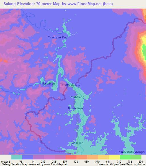 Salang,Indonesia Elevation Map