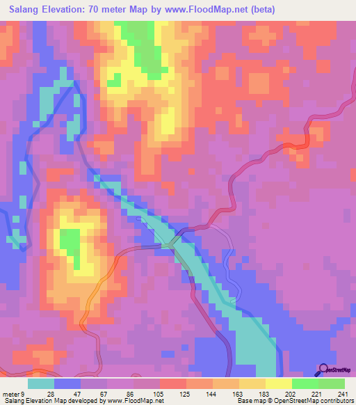 Salang,Indonesia Elevation Map