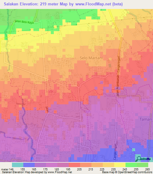 Salakan,Indonesia Elevation Map