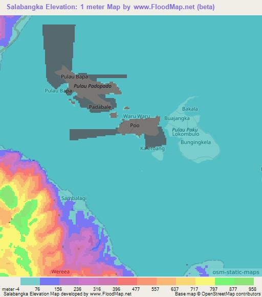 Salabangka,Indonesia Elevation Map