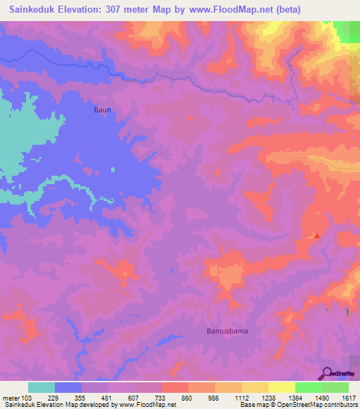 Sainkeduk,Indonesia Elevation Map