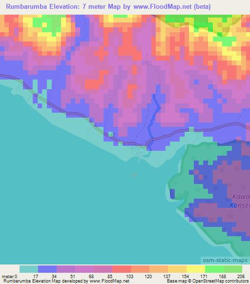 Rumbarumba,Indonesia Elevation Map