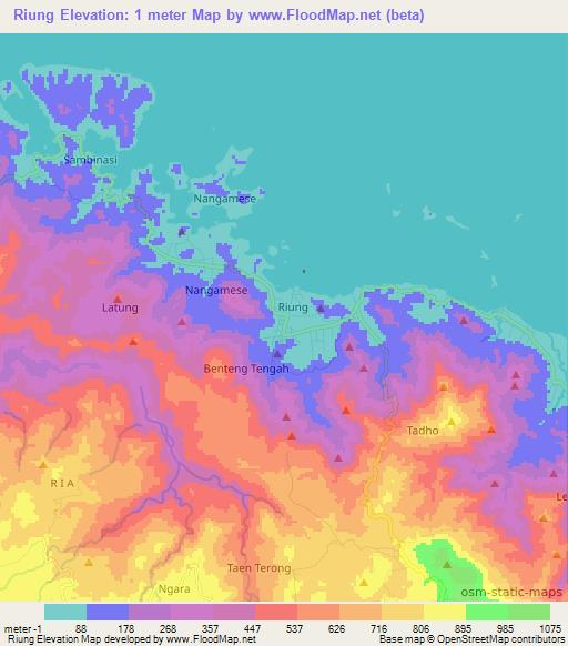 Riung,Indonesia Elevation Map