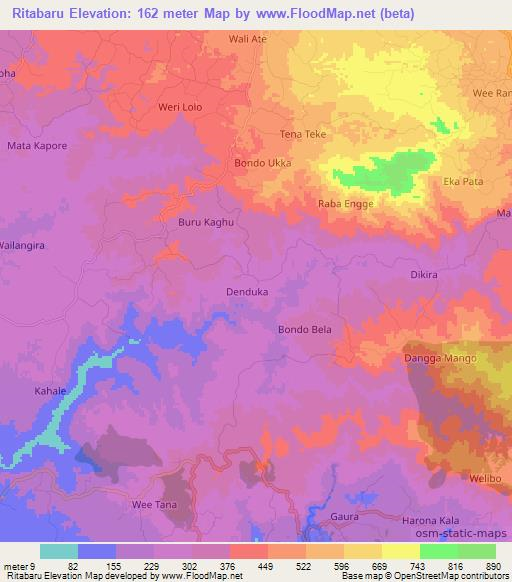 Ritabaru,Indonesia Elevation Map