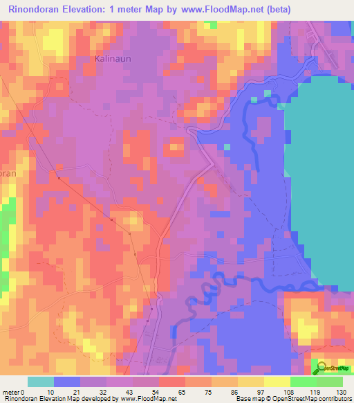 Rinondoran,Indonesia Elevation Map