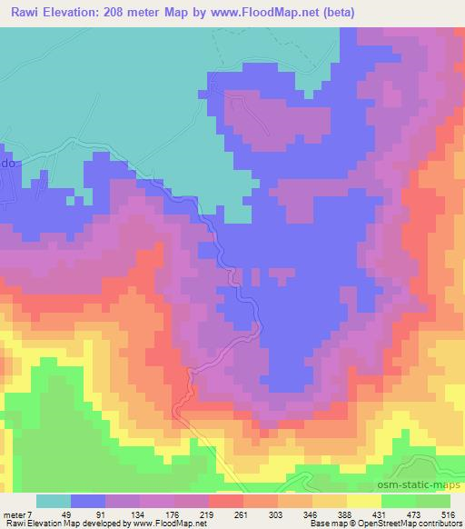 Rawi,Indonesia Elevation Map