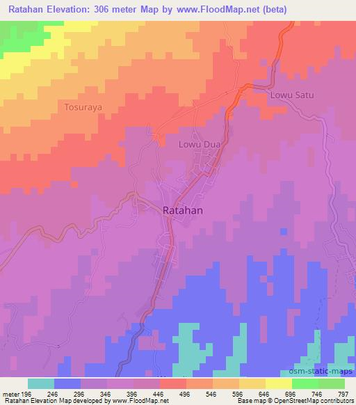 Ratahan,Indonesia Elevation Map