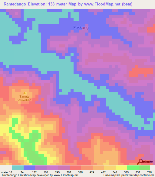 Rantedango,Indonesia Elevation Map