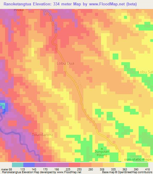 Ranoketangtua,Indonesia Elevation Map