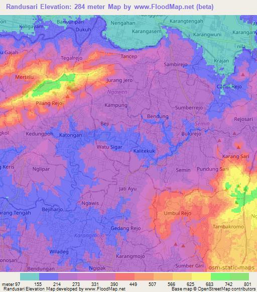 Randusari,Indonesia Elevation Map