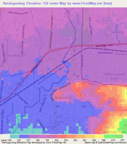 Randugunting,Indonesia Elevation Map