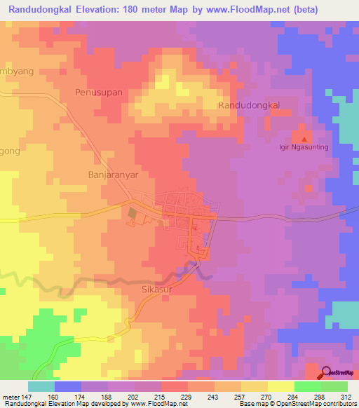 Randudongkal,Indonesia Elevation Map