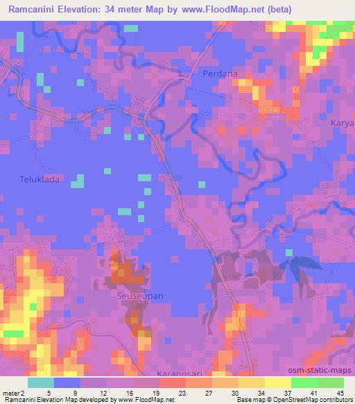 Ramcanini,Indonesia Elevation Map