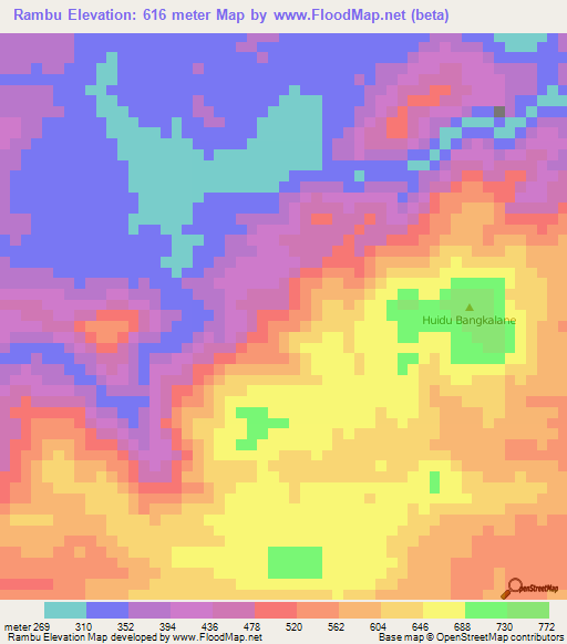 Rambu,Indonesia Elevation Map