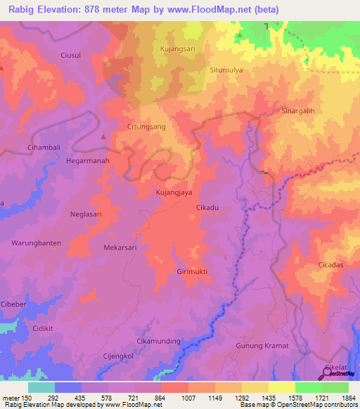 Rabig,Indonesia Elevation Map