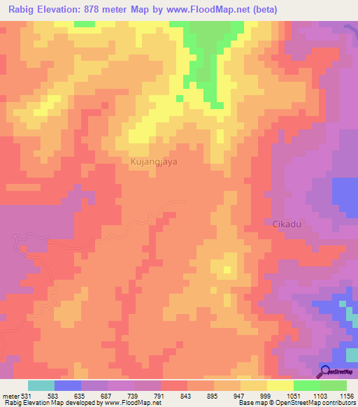 Rabig,Indonesia Elevation Map