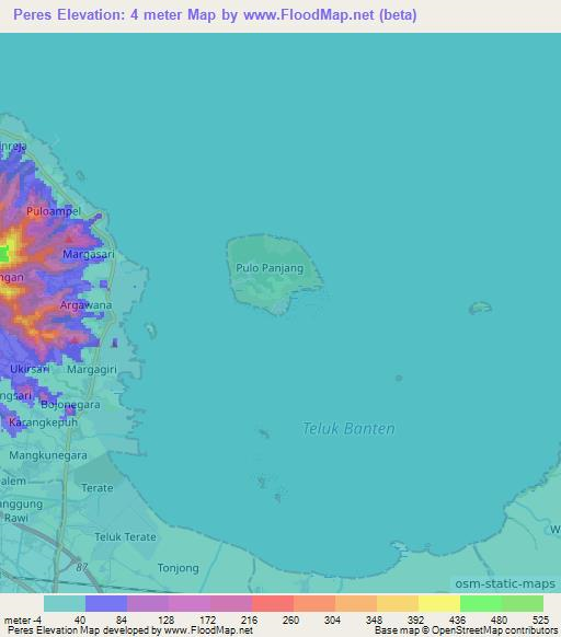 Peres,Indonesia Elevation Map