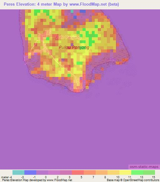 Peres,Indonesia Elevation Map