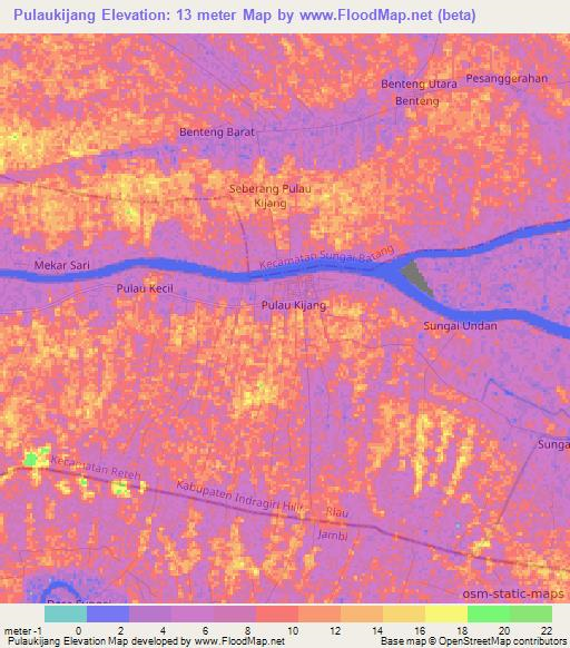 Pulaukijang,Indonesia Elevation Map