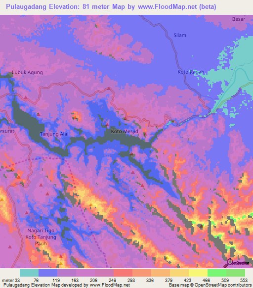 Pulaugadang,Indonesia Elevation Map