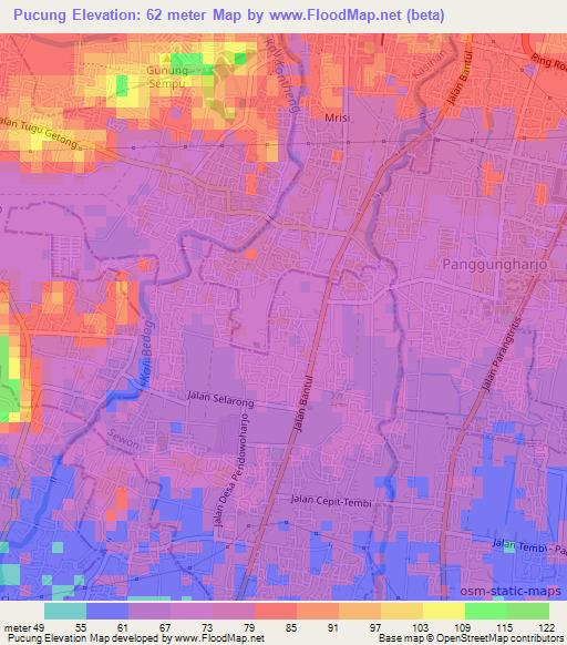 Pucung,Indonesia Elevation Map