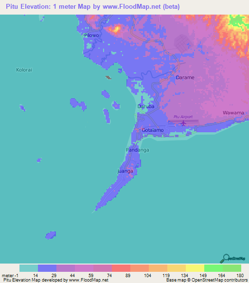 Pitu,Indonesia Elevation Map