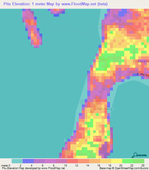 Pitu,Indonesia Elevation Map