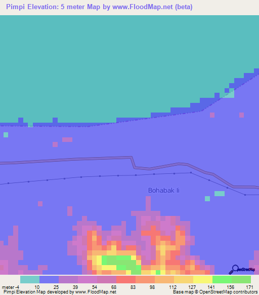 Pimpi,Indonesia Elevation Map