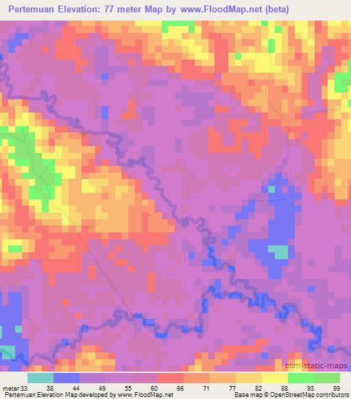 Pertemuan,Indonesia Elevation Map