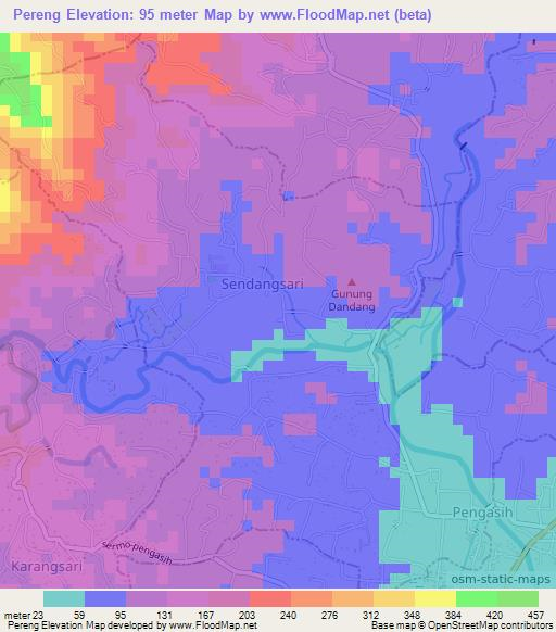 Pereng,Indonesia Elevation Map