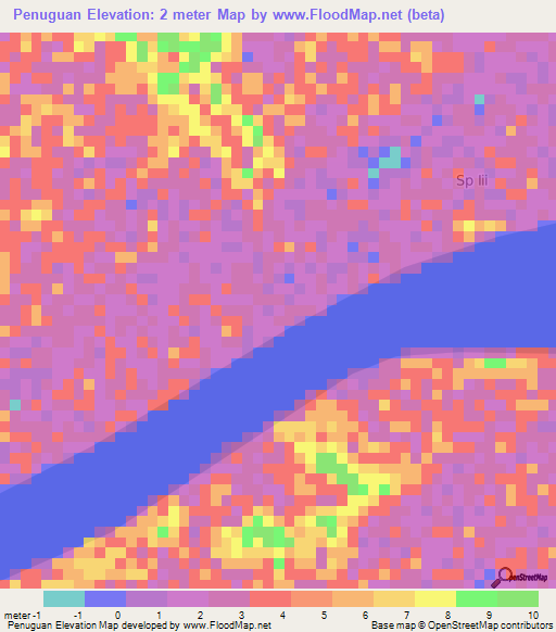 Penuguan,Indonesia Elevation Map