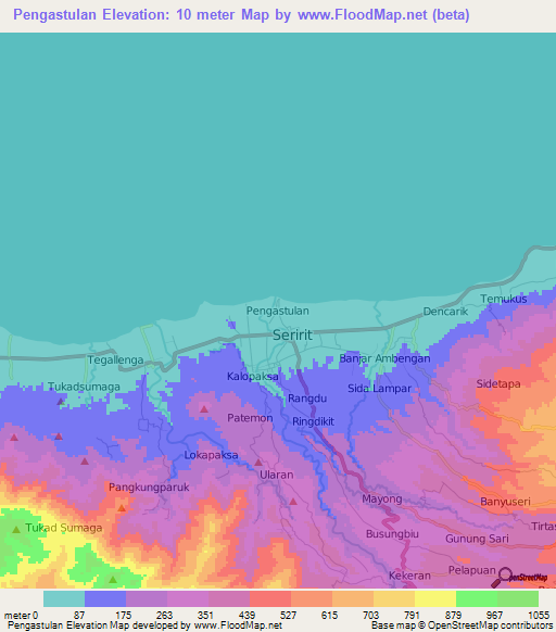 Pengastulan,Indonesia Elevation Map