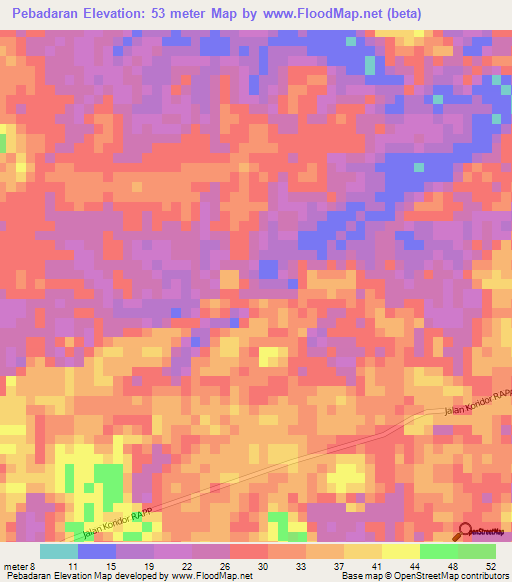 Pebadaran,Indonesia Elevation Map